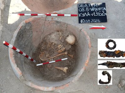 In Bulgaria, the skeleton of a man was found who may have hidden from an attack in a huge jar 1,600 years ago