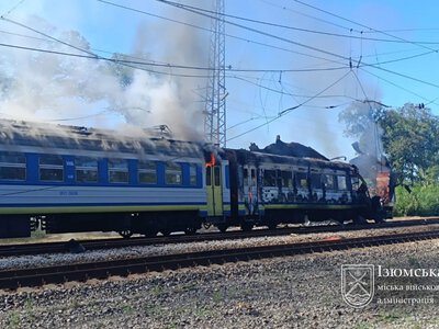Russia attacked the Kharkiv–Izium train with a Shahed drone; there are casualties