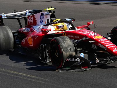 Spanish GP: Lewis Hamilton crashes at Kimi Antonelli tops final practice from Charles Leclerc in Madrid