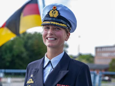 A German Navy warship has been commanded by a woman for the first time