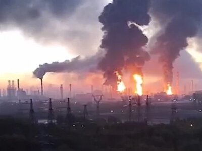 Ukraine's Defense Forces strike Moscow Oil Refinery, sparking a major fire