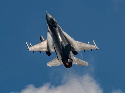 An F-16 fighter jet crashed near a U.S. base in Germany; one person was injured