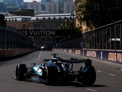 Azerbaijan GP: George Russell fastest as Kimi Antonelli suffers hydraulics leak in Baku first practice