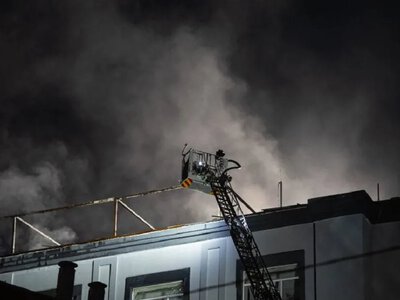 In Kyiv, drones struck an office building, with debris falling in two districts
