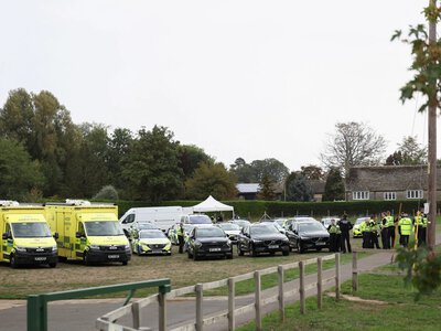 People were evacuated in Britain due to an explosives emergency at a US air base; arrests were made
