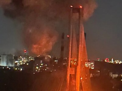 The enemy has struck the Southern Bridge in Kyiv again; there has been a hit.