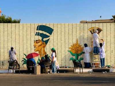 In Cairo, a mural depicting Black Tutankhamun and Nefertiti was painted over