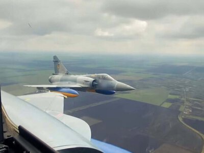 Ukrainian Mirage 2000-5F shoots down Russian Bandеrol loitering munition with cannon for the first time
