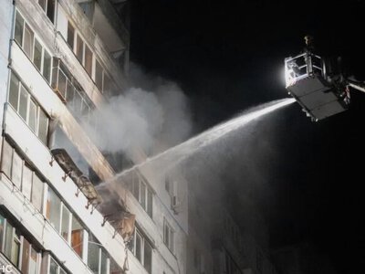 Russian drone strike on Kyiv high-rise kills two and injures four