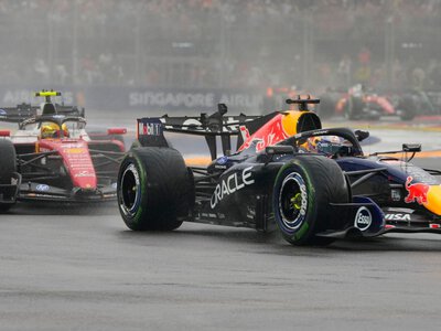 Singapore GP Sprint: Max Verstappen beats Lewis Hamilton after George Russell crashes out from lead