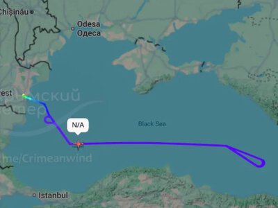 An American reconnaissance aircraft is patrolling the Black Sea and monitoring facilities as far as Russia’s coastline