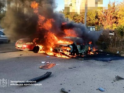In Zaporizhzhia, an enemy drone attacked a car park near a medical facility; one person was injured