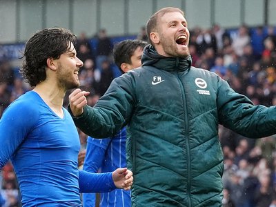 Brighton will enter Premier League title race if they beat Liverpool and Man City, says Paul Merson