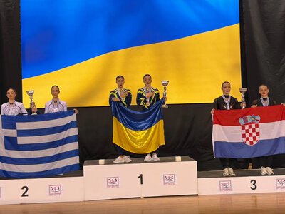 Ukrainian women became European cheerleading champions in the duet category for the fourth time