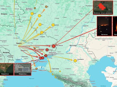 Nighttime drone attack on the occupied territories – explosions, fires and power outages in Luhansk, Mariupol and Berdiansk