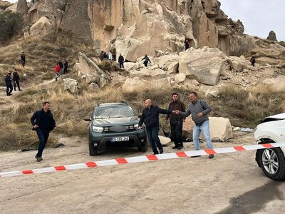 A rock collapsed in Cappadocia, Turkey; two people were killed